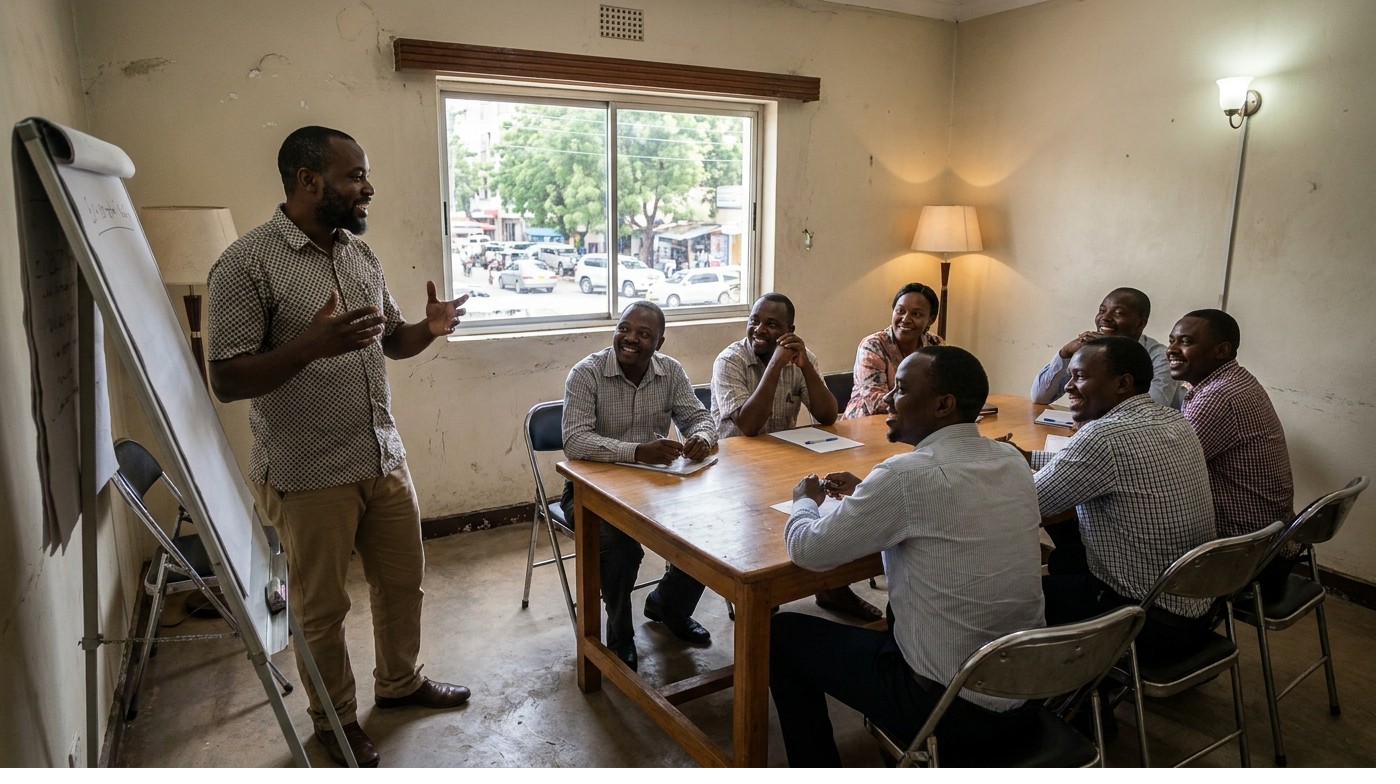 Training session with Tanzanian professionals